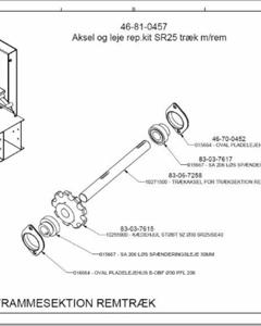 Shaft and bearing rep. kit drive section, belt SR25 M&M